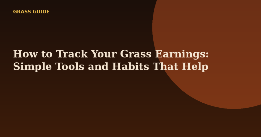How to Track Your Grass Earnings: Simple Tools and Habits That Help