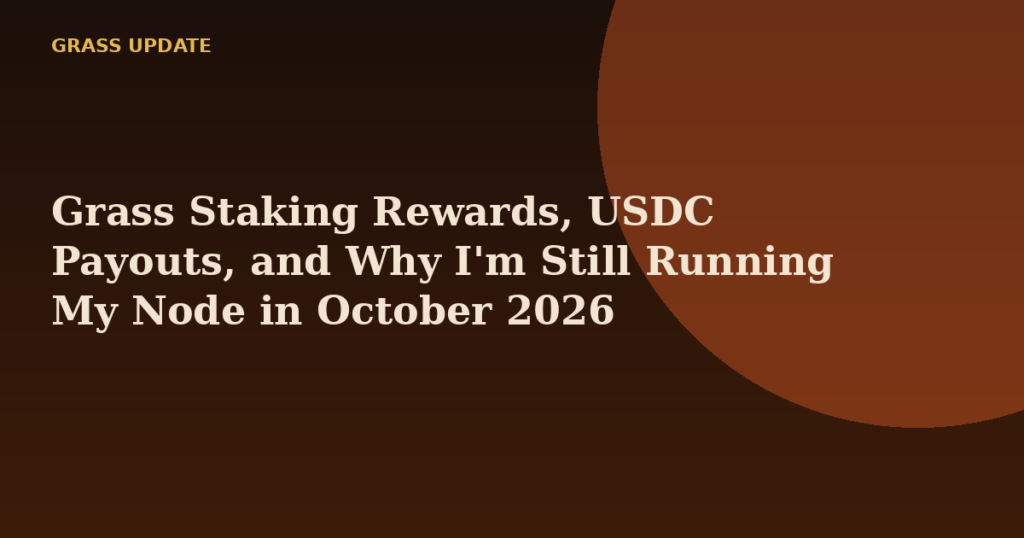 Grass Staking Rewards, USDC Payouts, and Why I'm Still Running My Node in October 2026