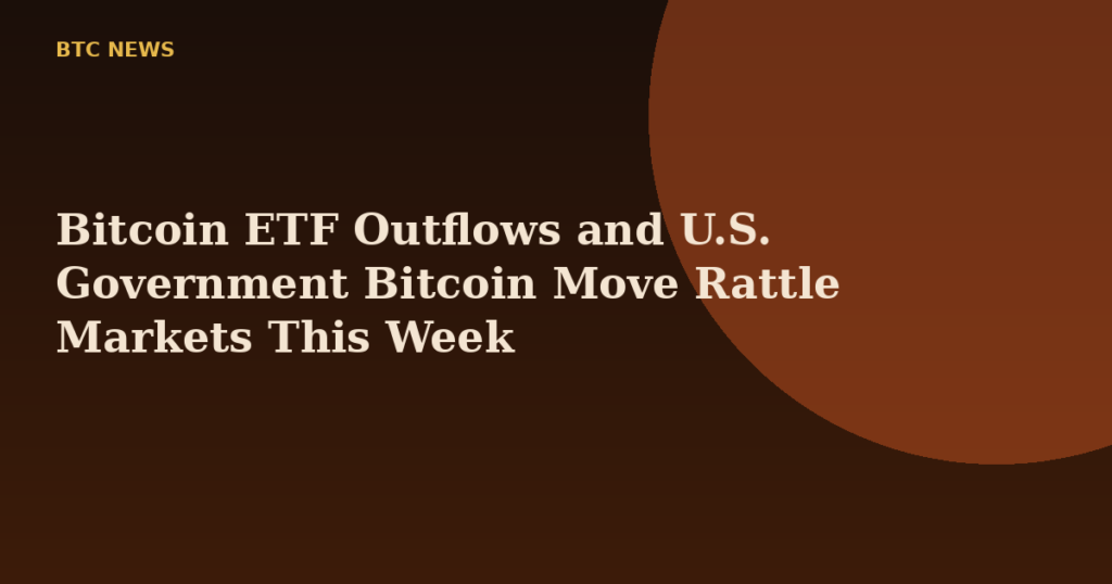 Bitcoin ETF Outflows and U.S. Government Bitcoin Move Rattle Markets This Week