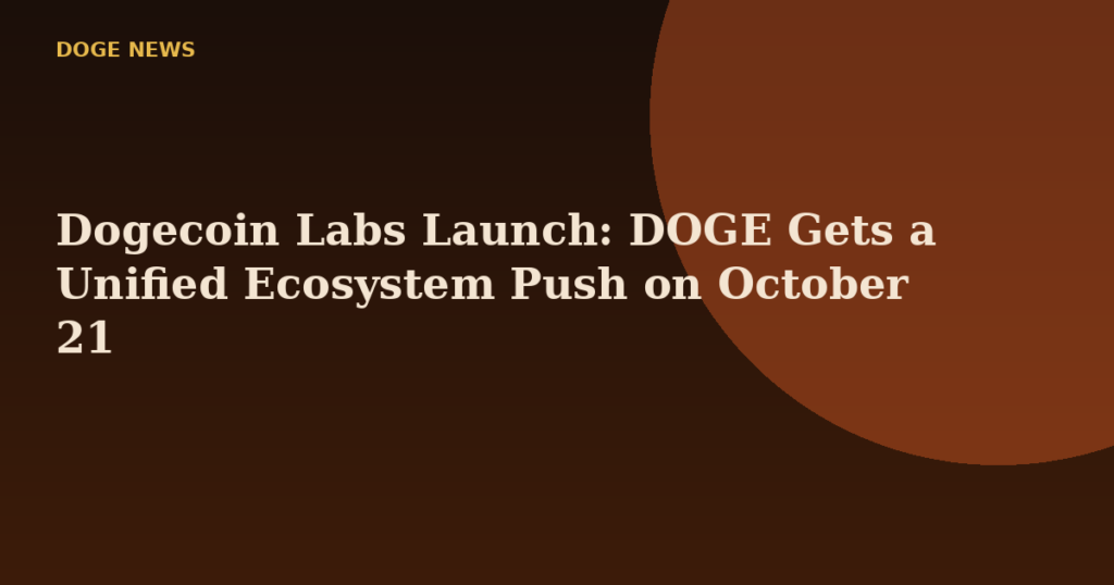 Dogecoin Labs Launch: DOGE Gets a Unified Ecosystem Push on October 21