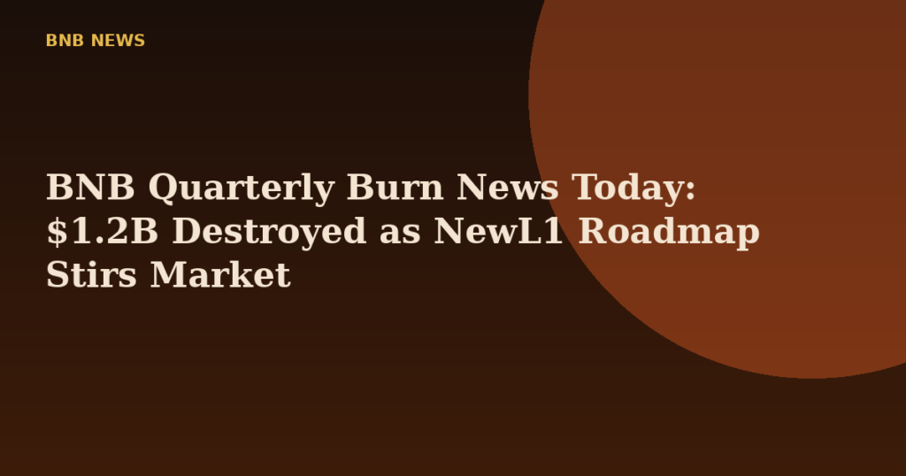 BNB Quarterly Burn News Today: $1.2B Destroyed as NewL1 Roadmap Stirs Market