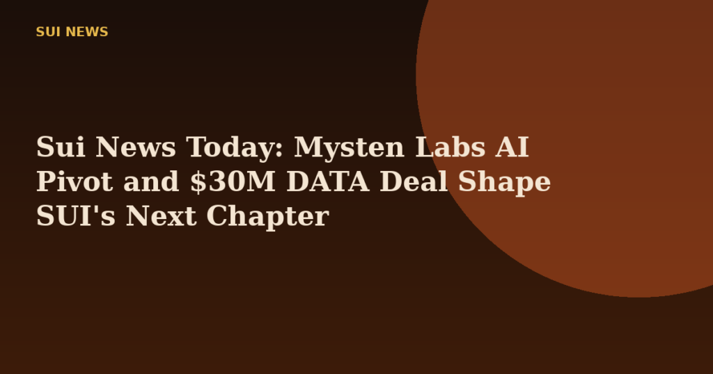 Sui News Today: Mysten Labs AI Pivot and $30M DATA Deal Shape SUI's Next Chapter
