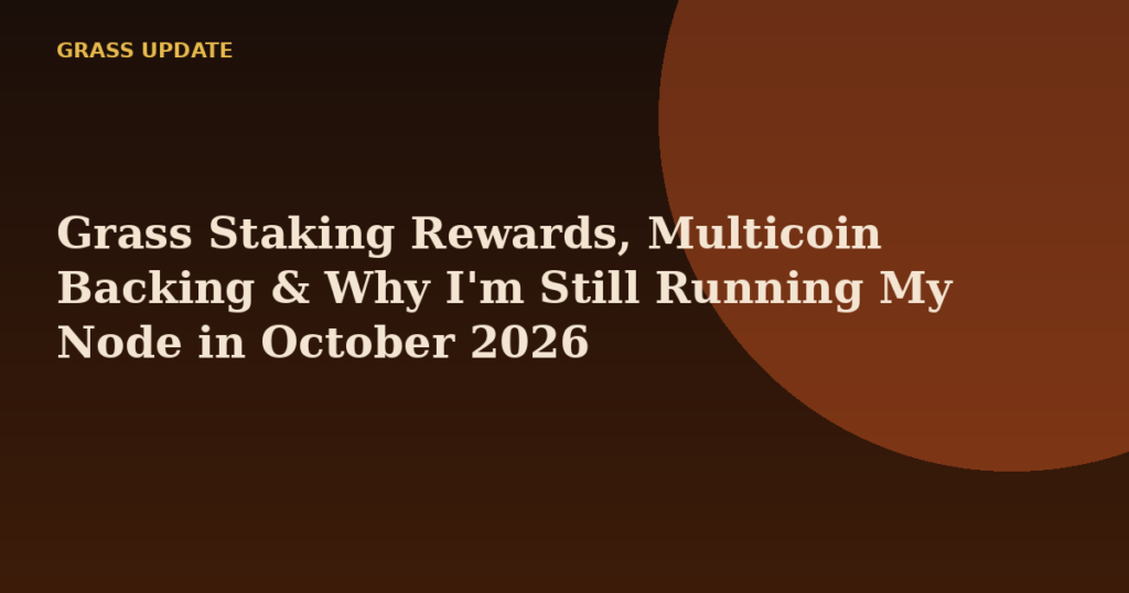 Grass Staking Rewards, Multicoin Backing & Why I'm Still Running My Node in October 2026