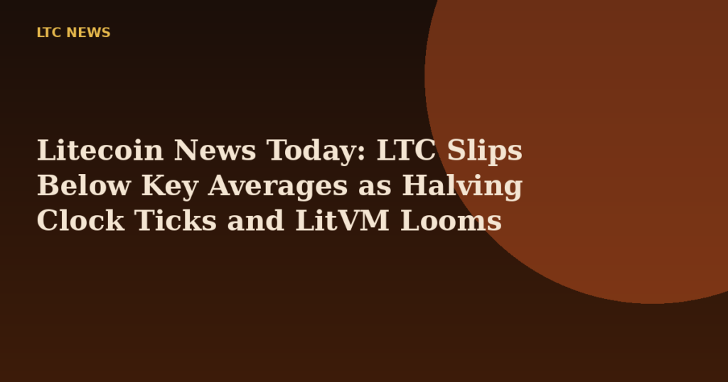 Litecoin News Today: LTC Slips Below Key Averages as Halving Clock Ticks and LitVM Looms