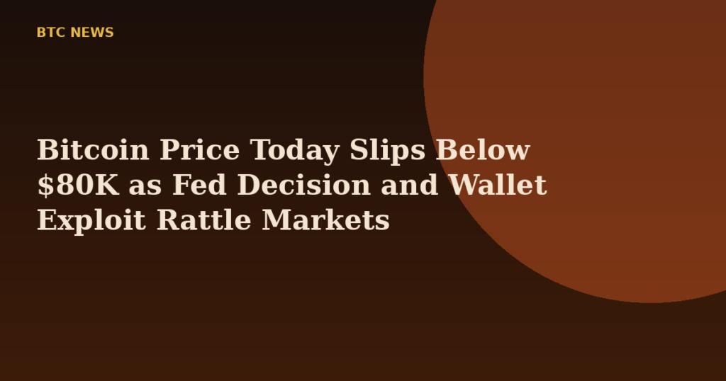 Bitcoin Price Today Slips Below $80K as Fed Decision and Wallet Exploit Rattle Markets