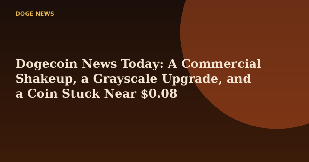 Dogecoin News Today: A Commercial Shakeup, a Grayscale Upgrade, and a Coin Stuck Near $0.08