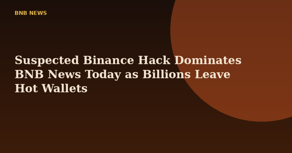 Suspected Binance Hack Dominates BNB News Today as Billions Leave Hot Wallets